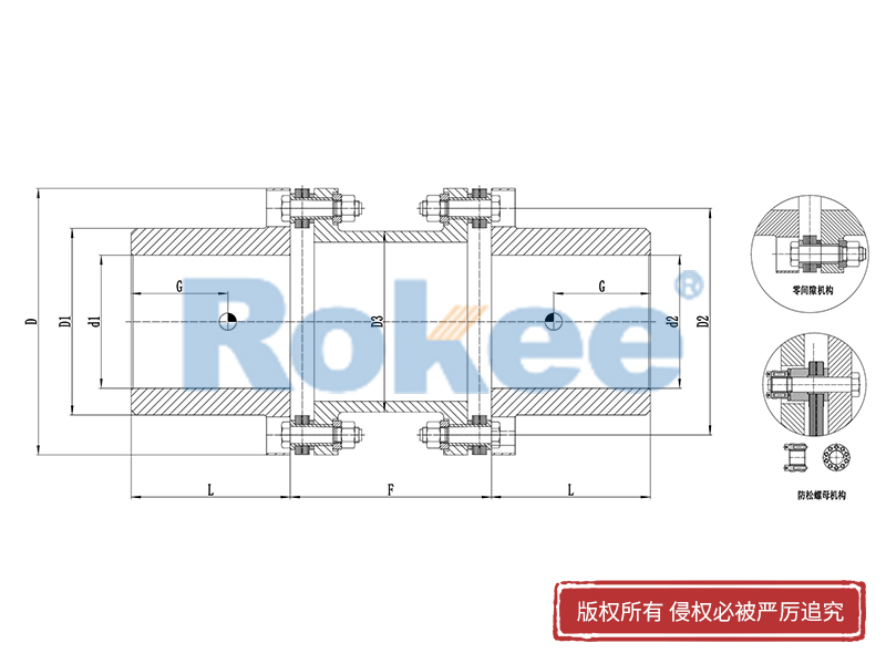 RLAD标准双节金属膜片联轴器